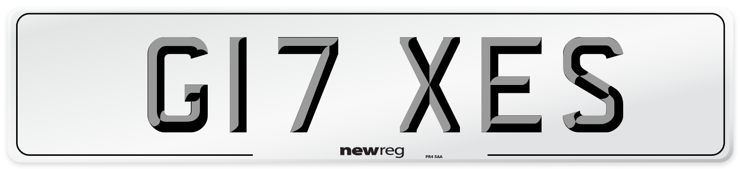 G17 XES Number Plate from New Reg